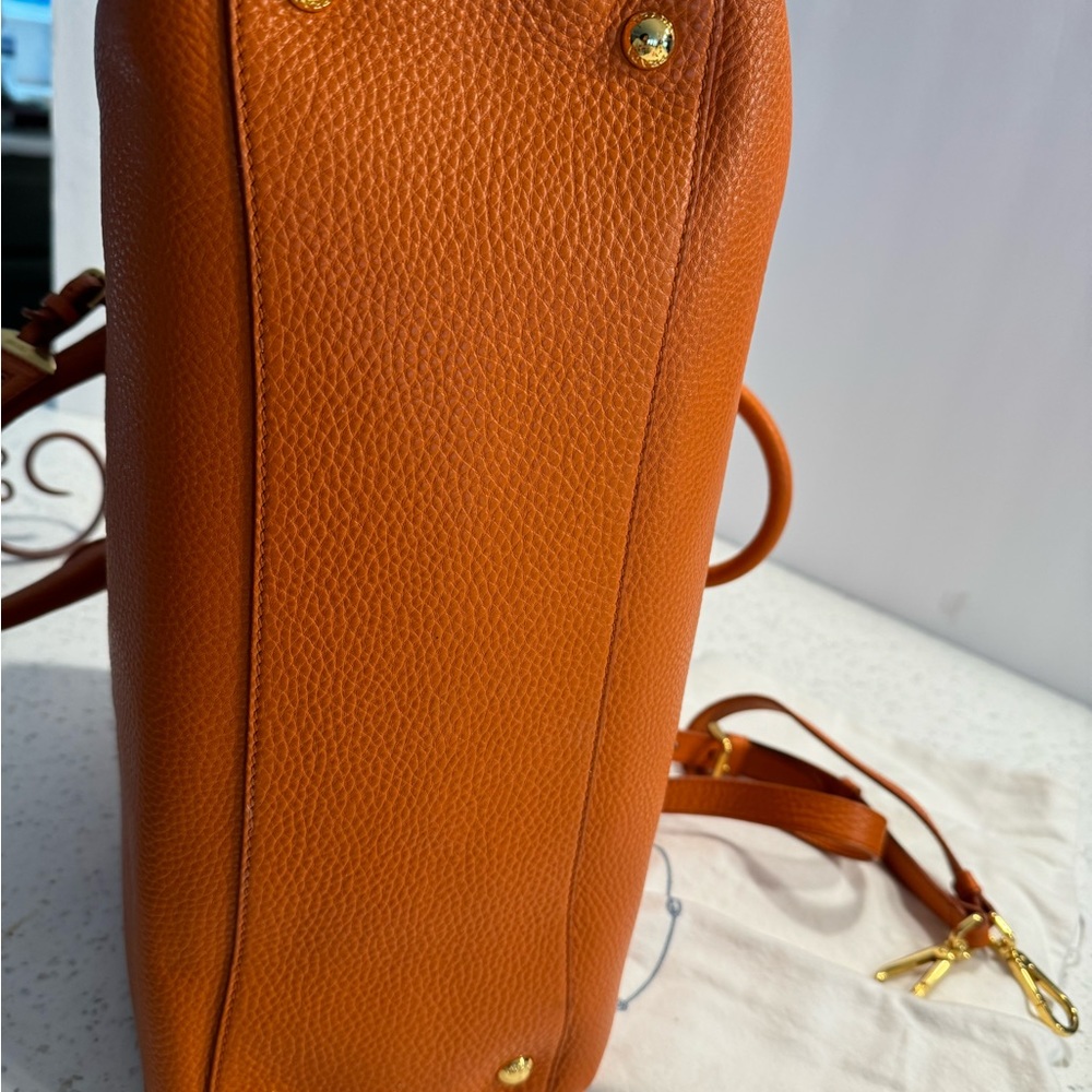Prada Orange Leather Satchel with Shoulder Strap - Picture 3 of 6